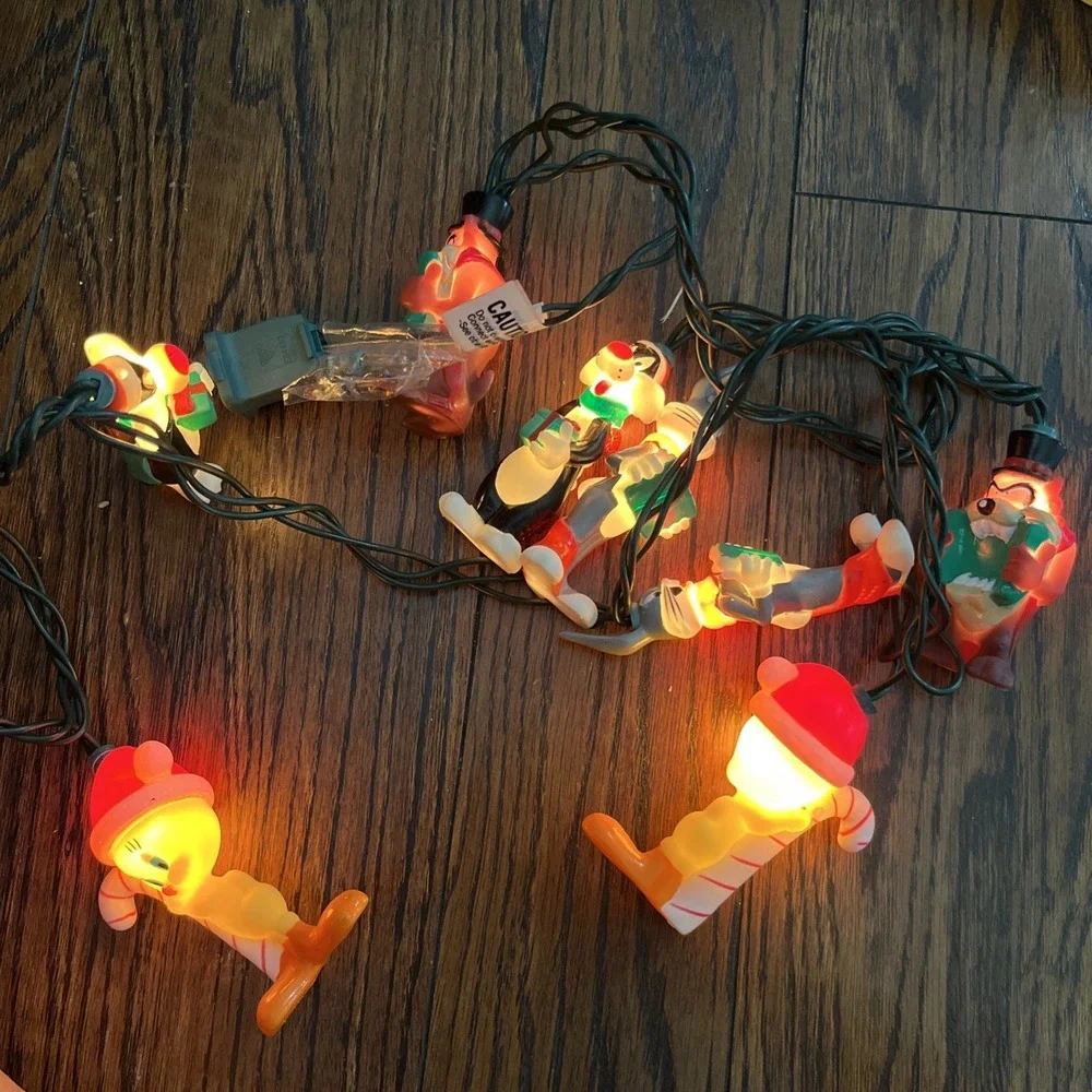 Vtg 90's Looney Tunes Plastic Christmas Lights Bugs Bunny Taz Tweety Sylvester